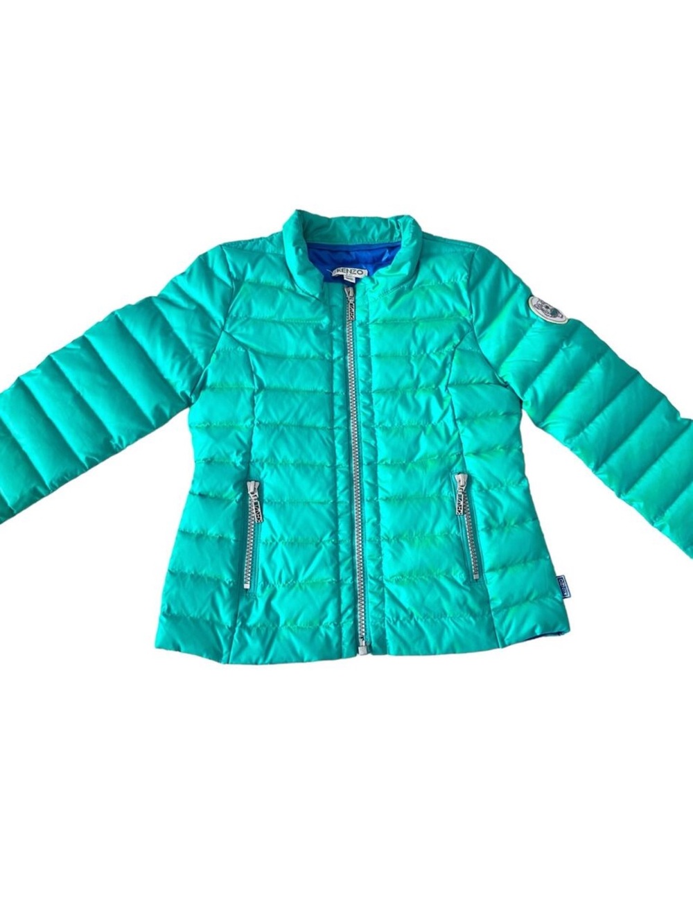 Kenzo girls green logo down midweight puffer jacket size 5